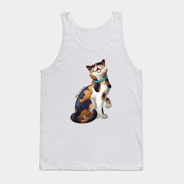 Calico Kitty Cat Tank Top by Brittney Ann Art